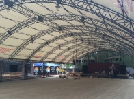 Concert hall with tented roof
